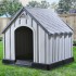 Caseta para perros gris 92x87x91 cm