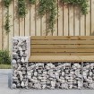Banco jardín con gaviones madera pino impregnada 92x71x65,5 cm