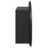 Armario de baño con espejo redondo y LED negro 40x40x17,5