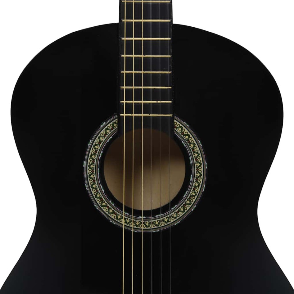 Set de guitarra clásica para principiante 12 pzas negro 4/4
