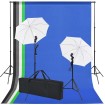 Kit de estudio con 5 telones de fondo de colores y 2 paraguas