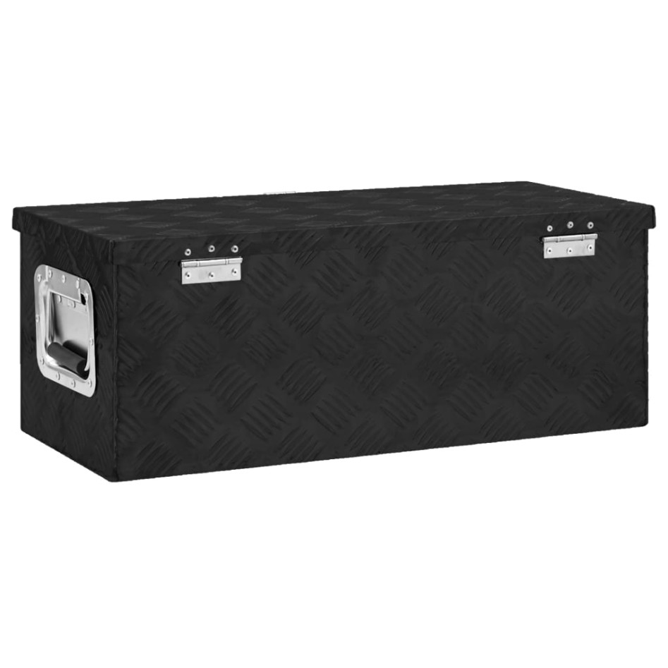 Caja de almacenaje de aluminio negro 70x31x27