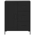 Aparador de madera de ingeniería negro 69,5x34x90