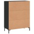 Aparador de madera de ingeniería negro 69,5x34x90