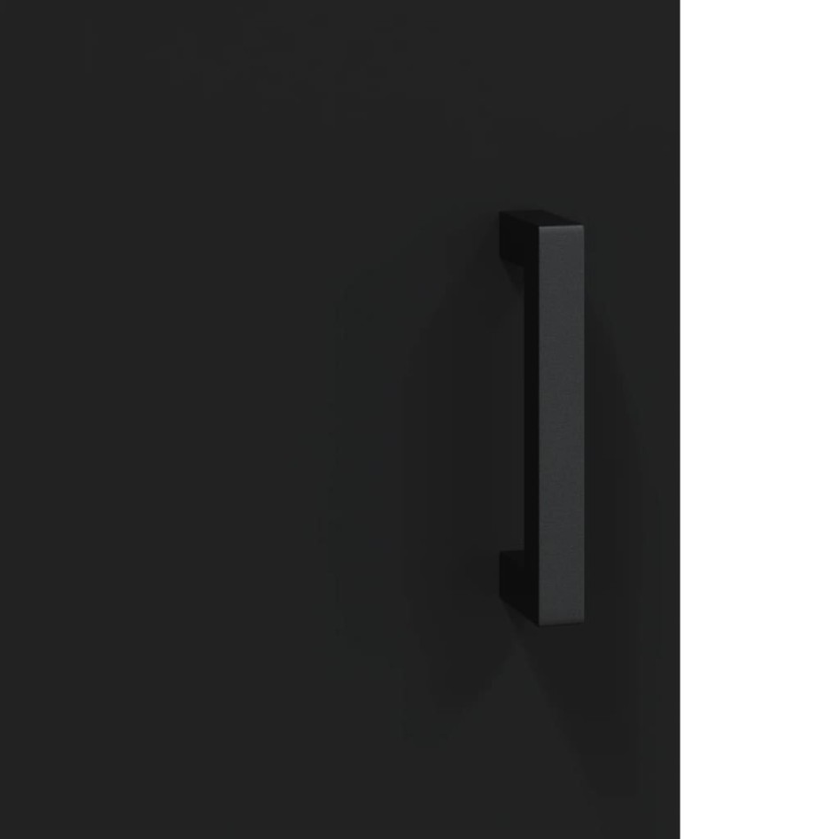 Aparador de madera de ingeniería negro 69,5x34x90