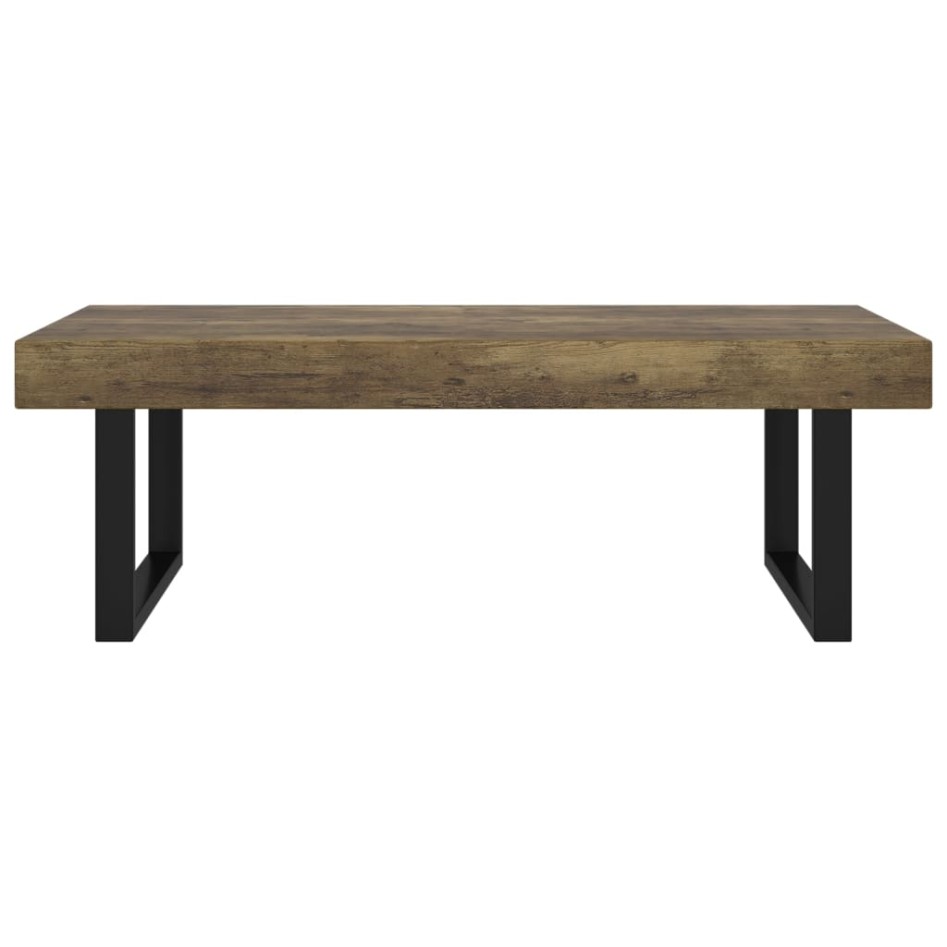 Mesa de centro MDF y hierro marrón oscuro y negro 120x60x40