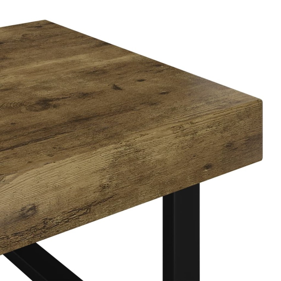 Mesa de centro MDF y hierro marrón oscuro y negro 120x60x40