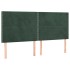 Cabeceros 4 unidades de terciopelo verde oscuro 90x5x78/88