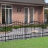 Valla de jardín con punta de lanza acero recubierto negro