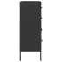 Armario de cajones de acero negro 80x35x101,5