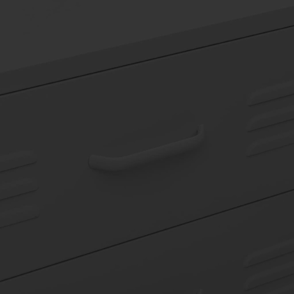 Armario de cajones de acero negro 80x35x101,5