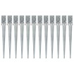 Picas de tierra 12 uds acero galvanizado plateado 8x8x76 cm
