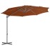 Sombrilla de jardín voladiza con palo de acero terracota 300
