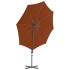 Sombrilla de jardín voladiza con palo de acero terracota 300