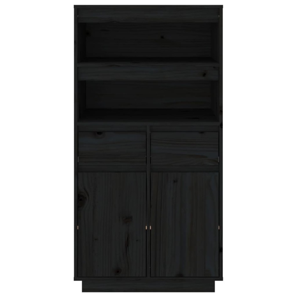 Aparador alto de madera maciza de pino negro 60x40x116,5