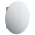 Armario de baño con espejo redondo y LED gris 54x54x17,5