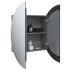 Armario de baño con espejo redondo y LED gris 54x54x17,5