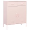 Armario de almacenamiento acero rosa 80x35x101,5 cm