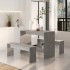 Juego de comedor 3 piezas madera contrachapada gris