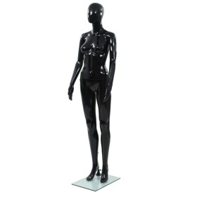 Maniquí de mujer completo base de vidrio negro brillante 175