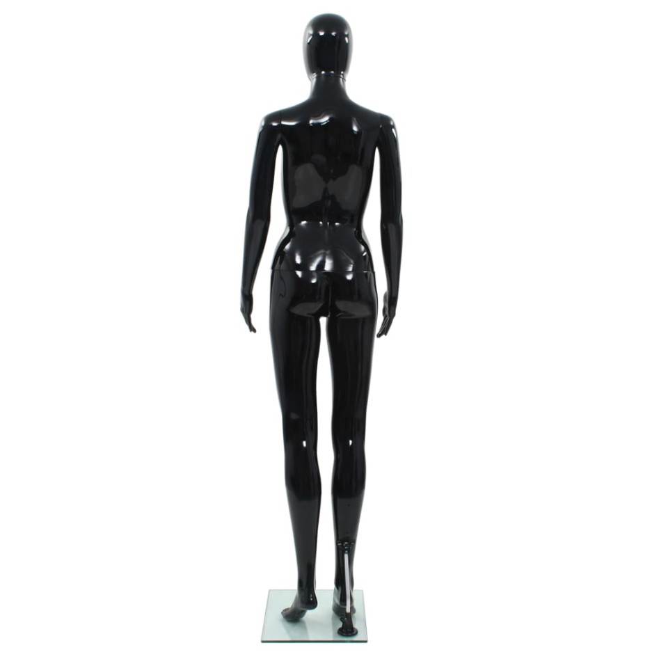 Maniquí de mujer completo base de vidrio negro brillante 175