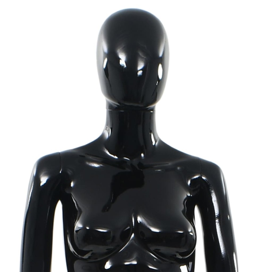 Maniquí de mujer completo base de vidrio negro brillante 175