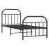 Estructura cama sin colchón con estribo metal negro 90x200