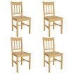 Sillas de comedor 4 unidades madera de pino