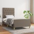 Estructura de cama sin colchón tela gris taupe 80x200