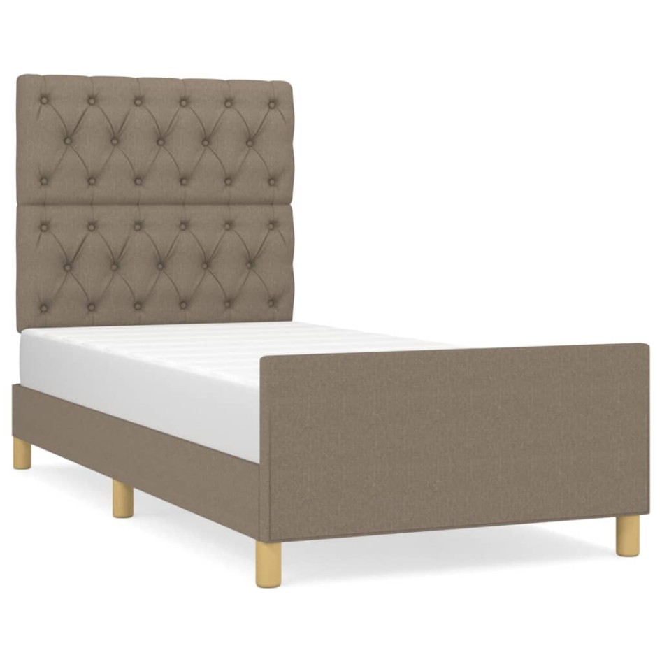 Estructura de cama sin colchón tela gris taupe 80x200