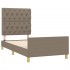 Estructura de cama sin colchón tela gris taupe 80x200