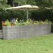 Jardinera arriate acero recubrimiento polvo plata 332x40x68 cm
