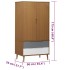 Armario MOLDE madera maciza de pino marrón 90x55x175