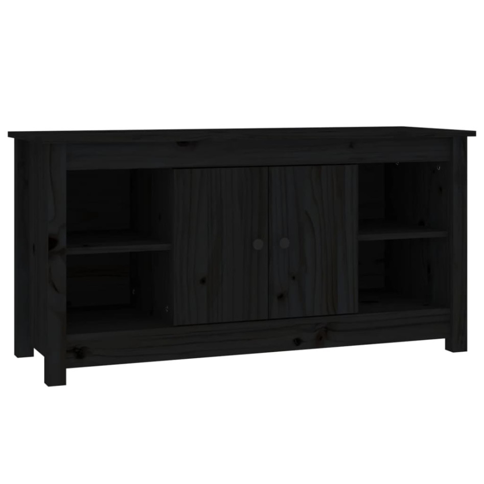 Mueble de TV de madera maciza de pino negro 103x36,5x52