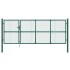 Puerta de malla de jardín acero galvanizado verde 350x175