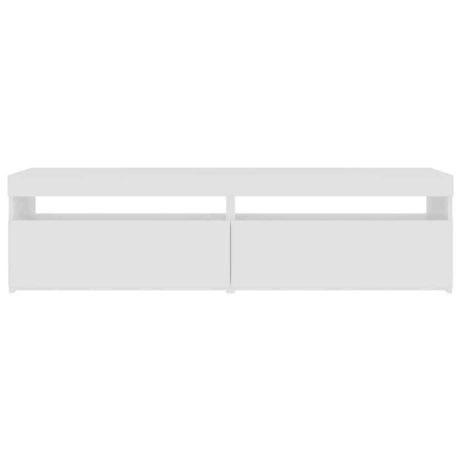 Muebles de TV con luces LED 2 uds blanco brillante 75x35x40