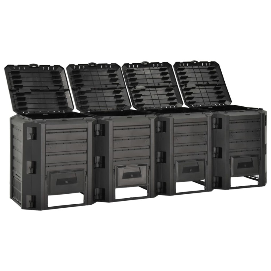 Compostador de jardín negro 1600