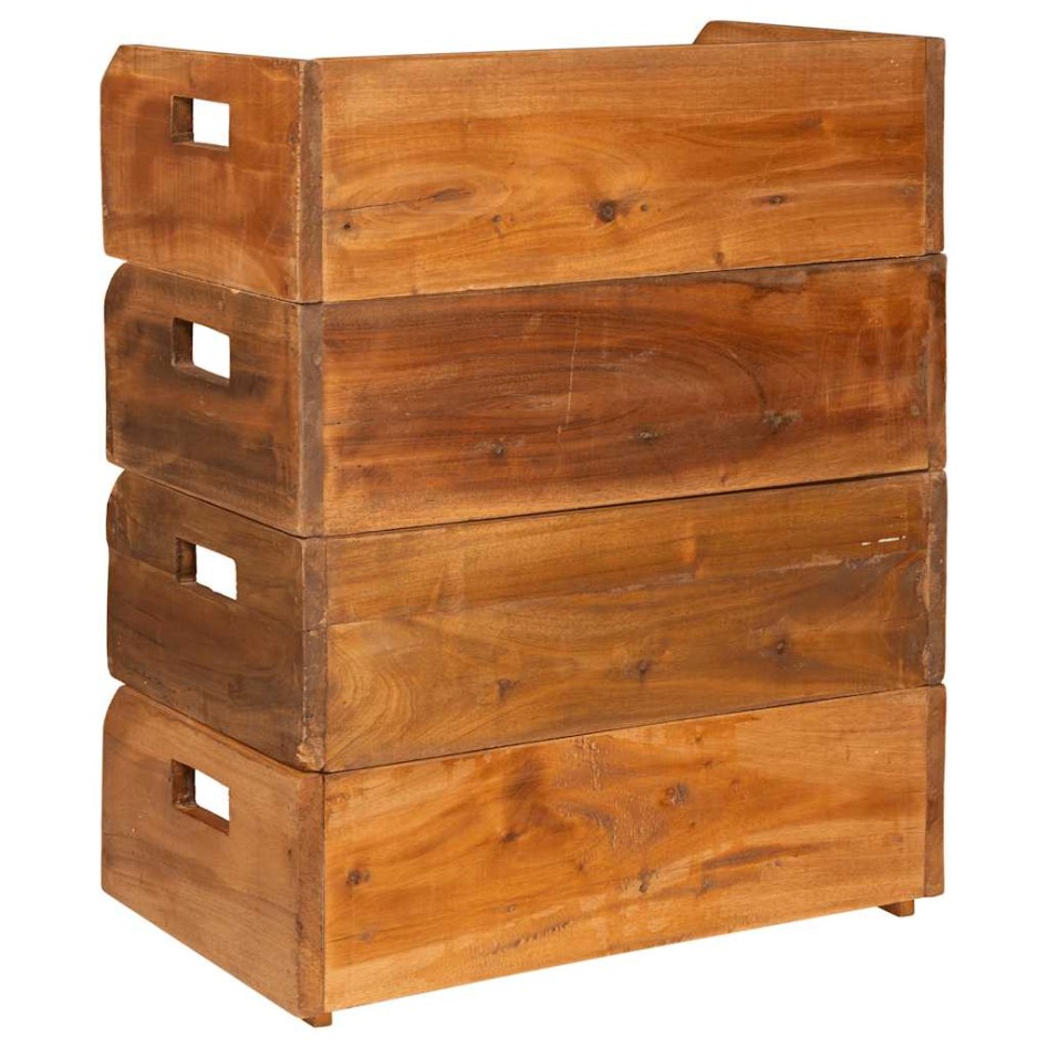 Botelleros para 16 botellas 4 piezas madera maciza de