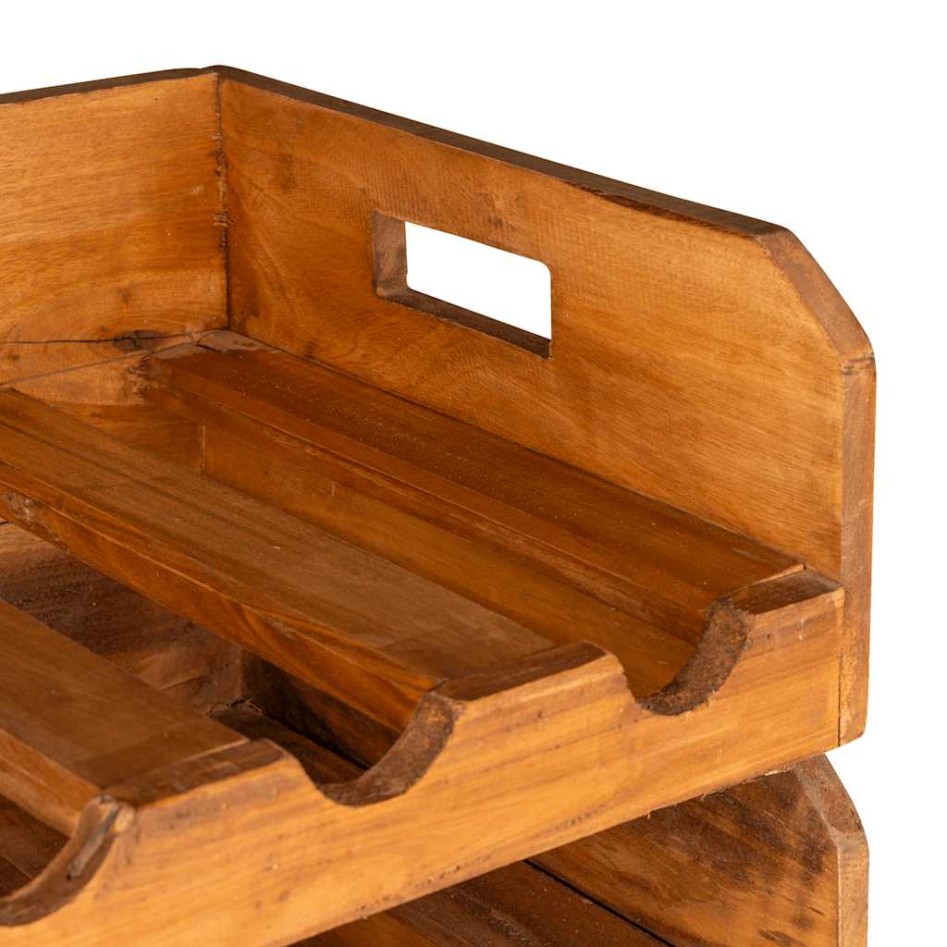 Botelleros para 16 botellas 4 piezas madera maciza de