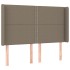 Cabecero con LED de tela gris taupe 147x16x118/128