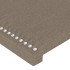 Cabecero con LED de tela gris taupe 147x16x118/128