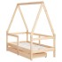 Estructura de cama para niños con cajones madera pino 70x140