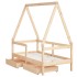 Estructura de cama para niños con cajones madera pino 70x140