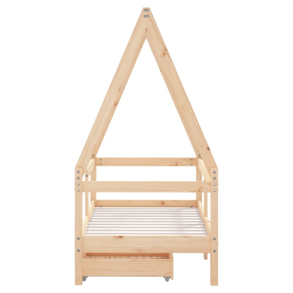 Estructura de cama para niños con cajones madera pino 70x140