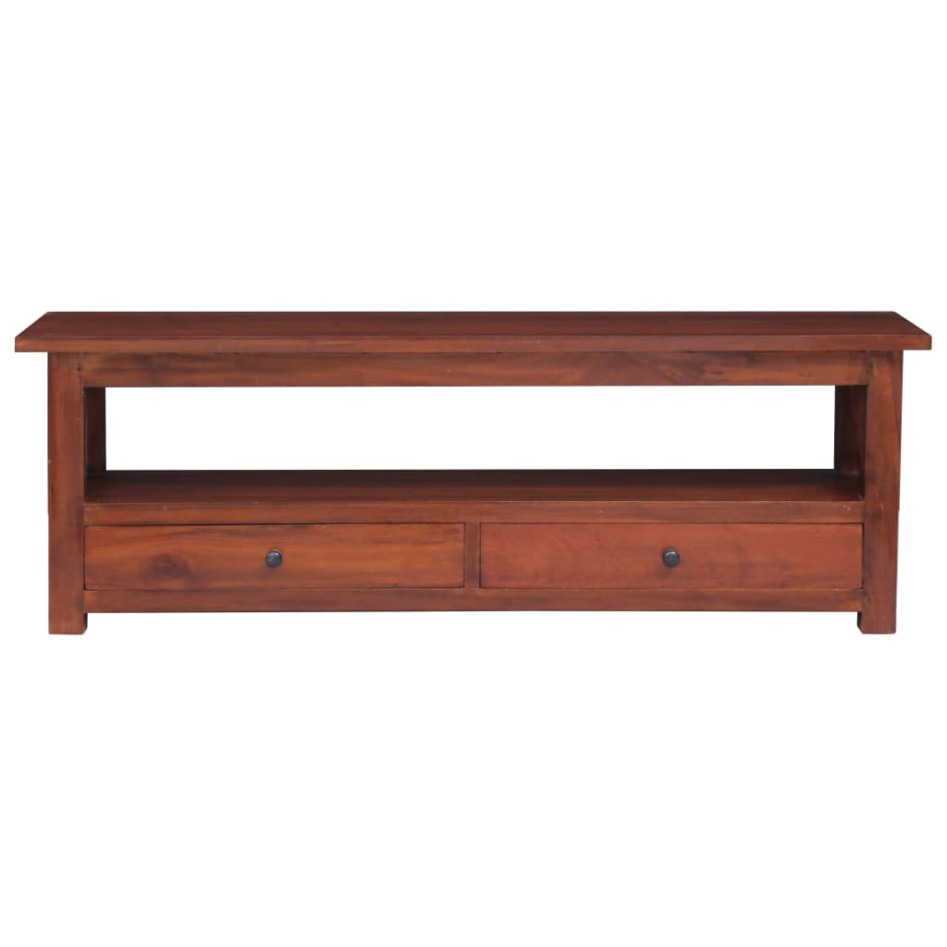 Mueble de TV madera maciza de caoba marrón 115x30x40