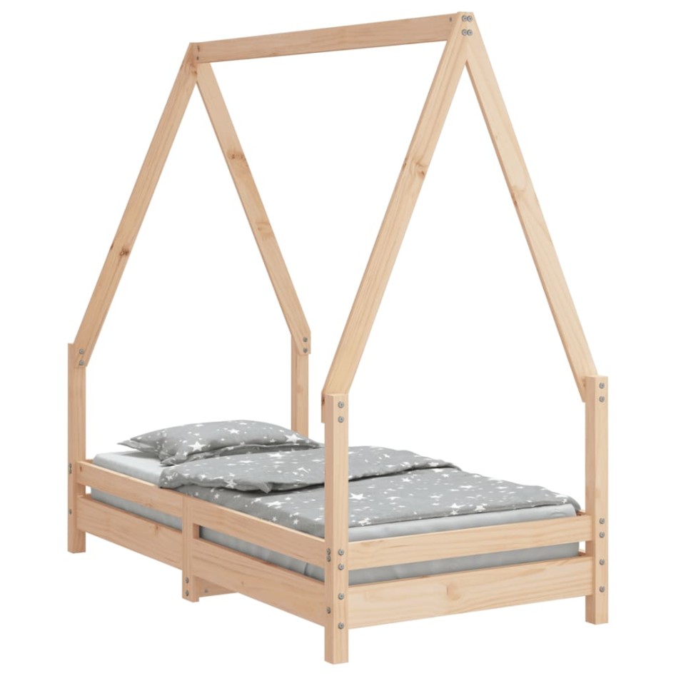 Estructura de cama para niños madera maciza de pino 70x140
