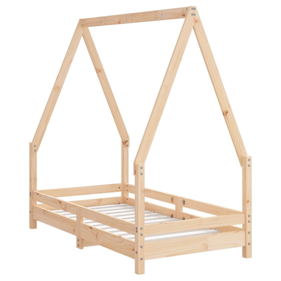 Estructura de cama para niños madera maciza de pino 70x140