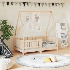 Estructura de cama para niños madera maciza de pino 70x140