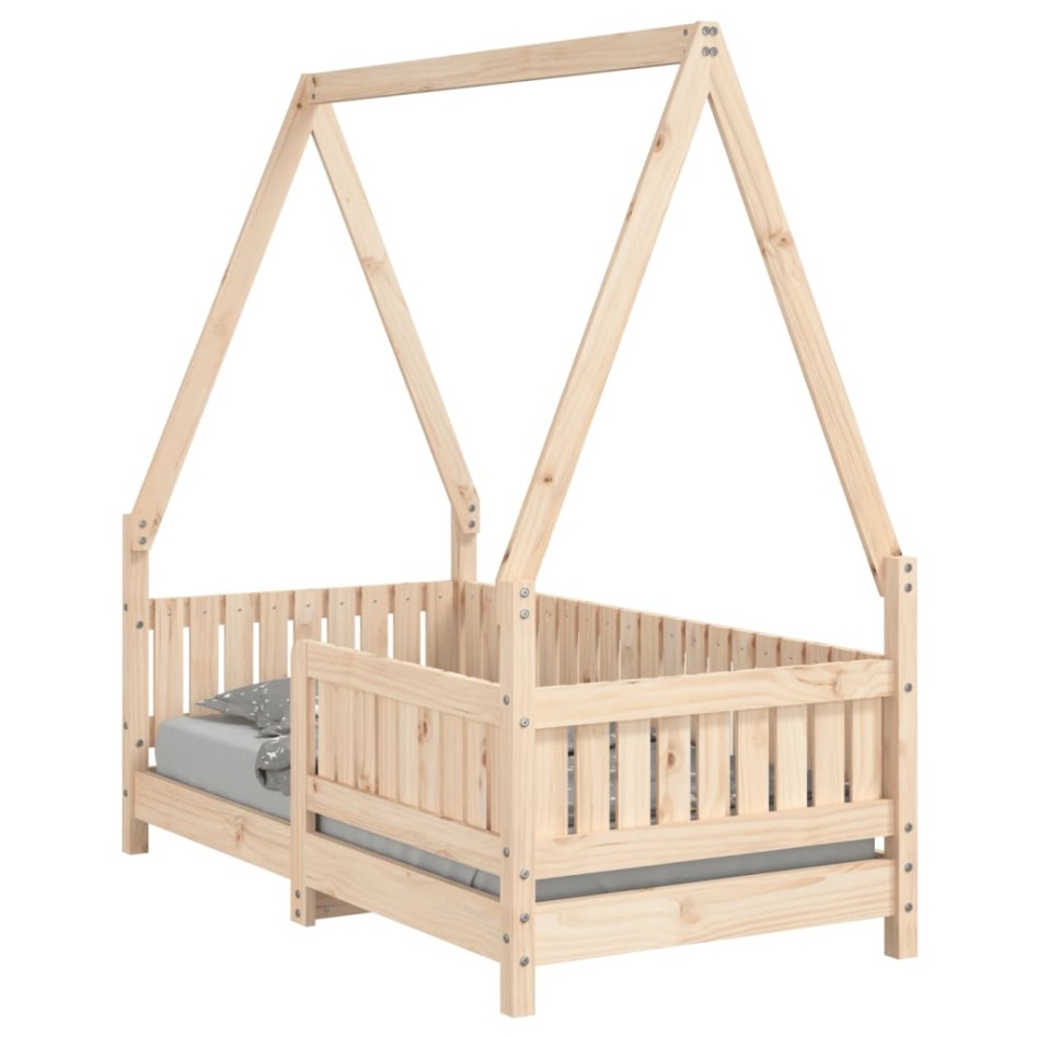 Estructura de cama para niños madera maciza de pino 70x140