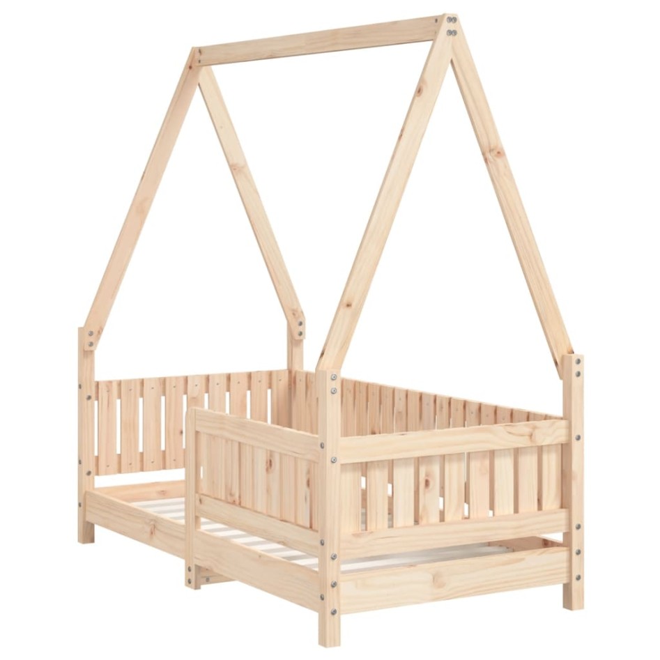 Estructura de cama para niños madera maciza de pino 70x140